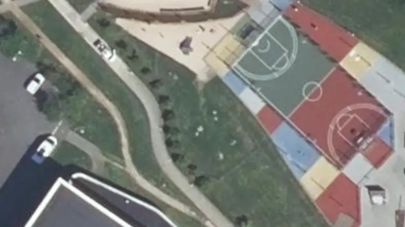 Vue aérienne du spot Terrain Multisport du Parc Paysager