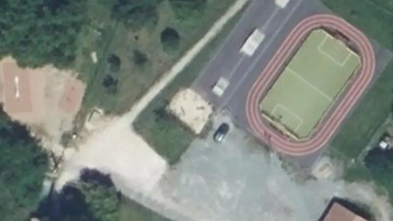 Vue aérienne du spot Street workout Brioux-sur-Boutonne, Chemin des Dames