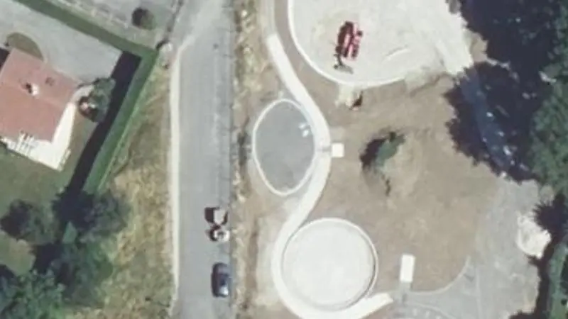 Vue aérienne du spot Street workout Neydens, Impasse du Champ Lâchât