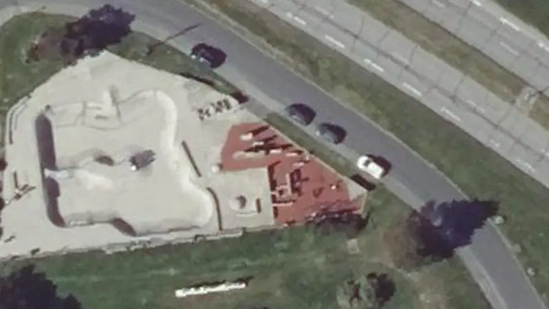Vue aérienne du spot Terrain de Parkour - La Saline