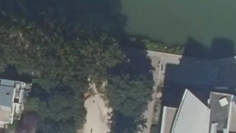 Vue aérienne du spot Street workout Pantin, Mail Charles de Gaulle