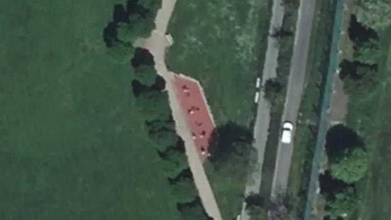 Vue aérienne du spot Street workout Andrézieux-Bouthéon, chemin des béallières de la petite loire