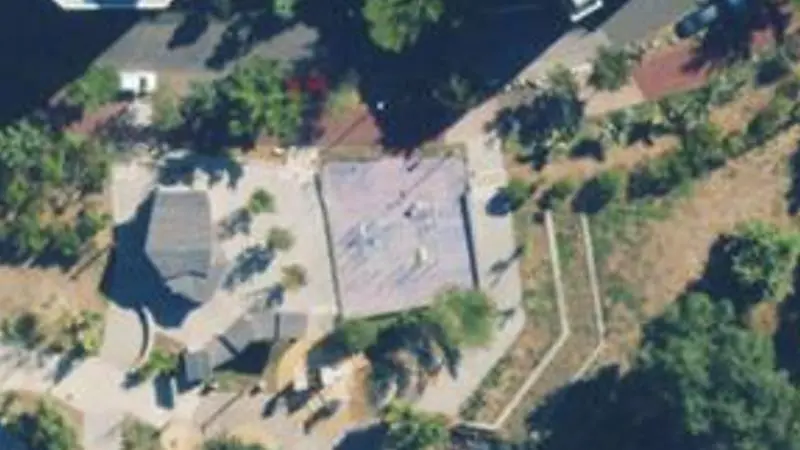 Vue aérienne du spot Street work out Skate park