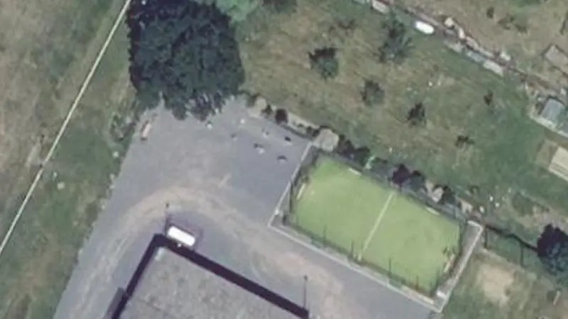 Vue aérienne du spot City-stade et agrès fitness