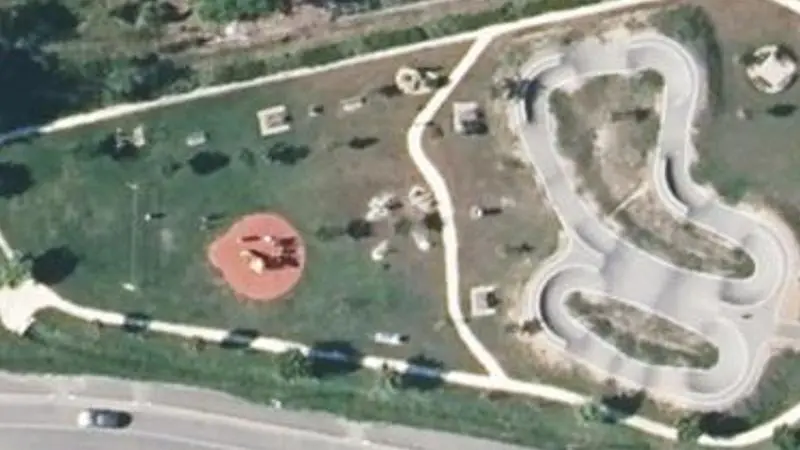 Vue aérienne du spot Pumptrack Laroque
