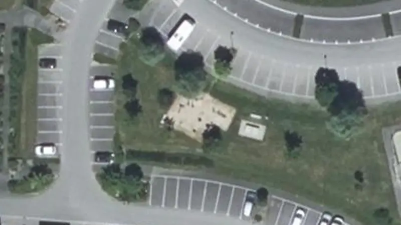 Vue aérienne du spot Street workout Trélazé, Rue François Mauriac
