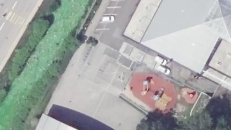 Vue aérienne du spot Street workout La Bresse, Rue des Proyes