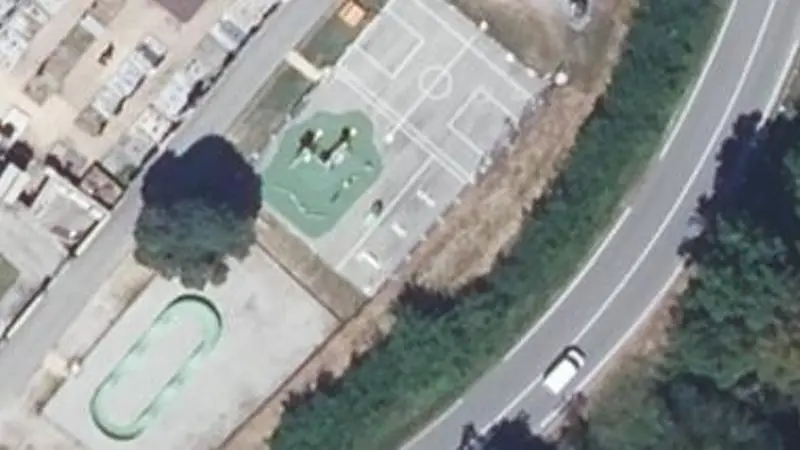 Vue aérienne du spot Street workout Têche, Rue du Vercors