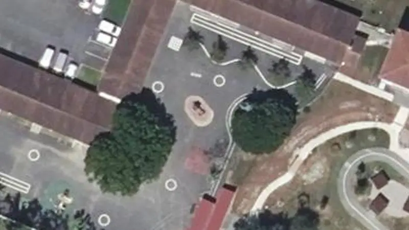 Vue aérienne du spot Gymnase Roger Tétin